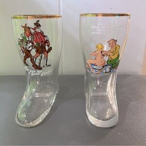 Vintage German Glass Boots (Setbof 2)